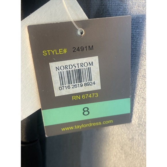 Taylor Nordstrom‎ Black Shimmery Little Black Dress Wedding Party Women’s Size 8 - Picture 6 of 10